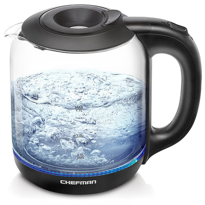 Chefman 1.7 Liter Cordless Electric Kettle with Easy Fill Removable Lid and LED Indicator