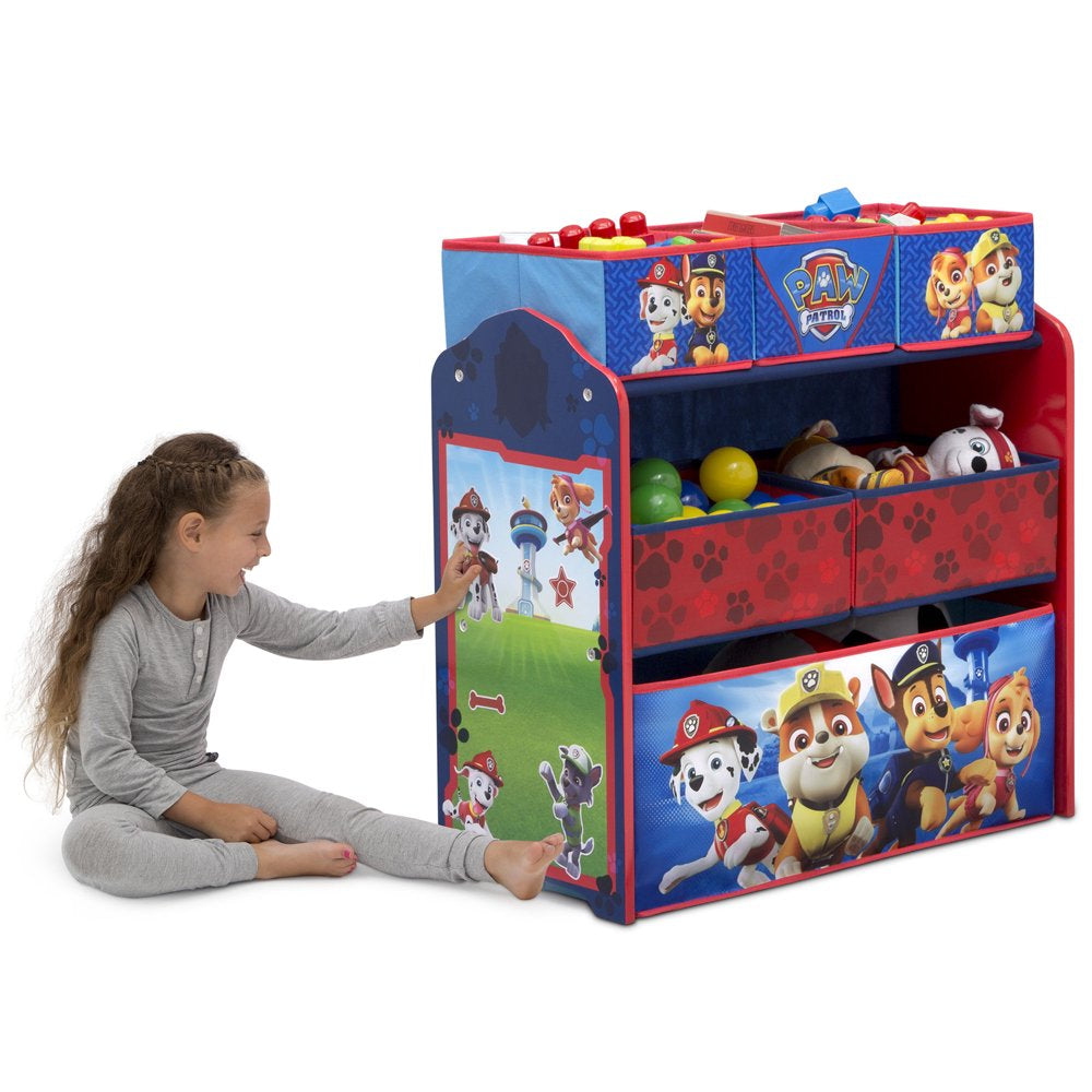 Nick Jr. PAW Patrol 4-Piece Playroom Solution by Delta Children – Set Includes Table and 2 Chairs and 6-Bin Toy Organizer