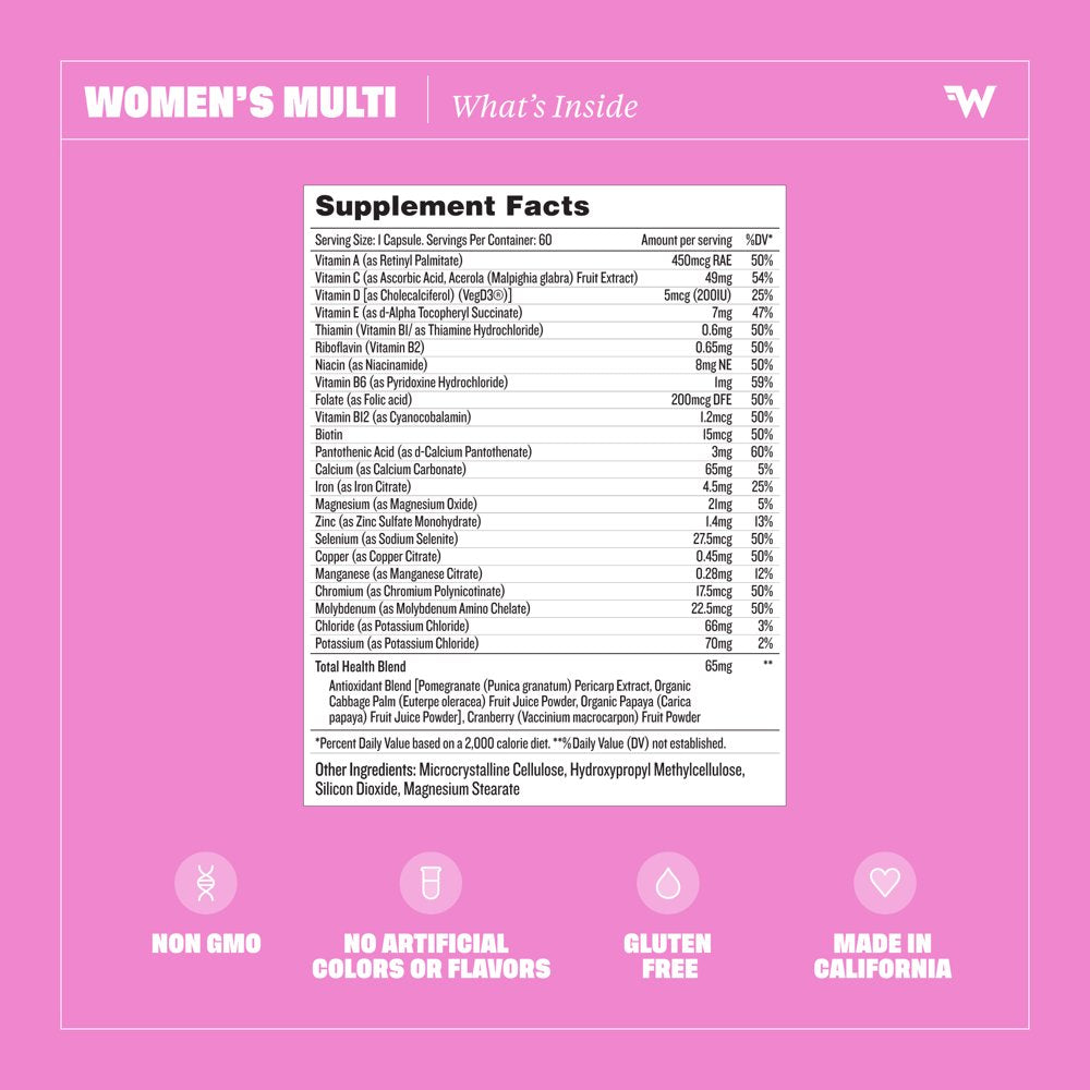 Health by Habit Multi Vitamin for Women, Vitamin Blend, Acai, Biotin, 60 Capsules