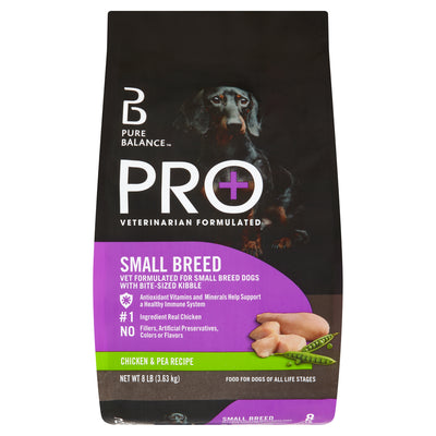 Pure Balance Pro+ Small Breed Chicken & Pea Recipe Dry Dog Food, 8 Lbs