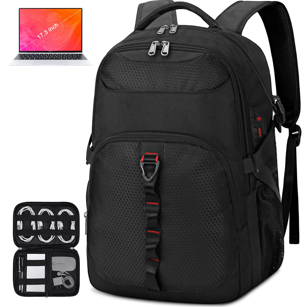 Travel Laptop Backpack 50L School Backpack 17 Inch for Men Extra Large Backpack for Men Women Black
