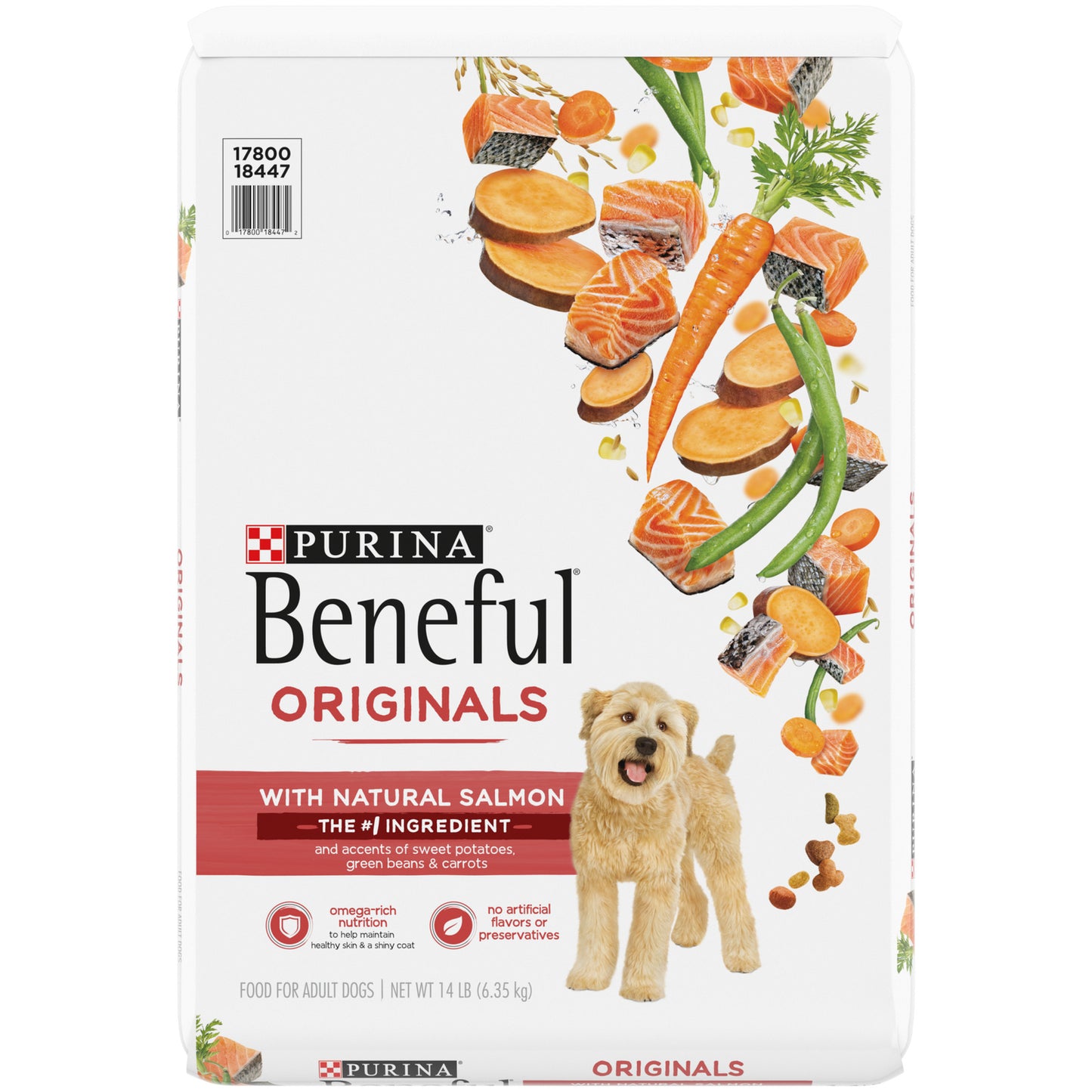 Purina Beneful Originals with Natural Salmon, Skin and Coat Support Dry Dog Food, 14 Lb. Bag