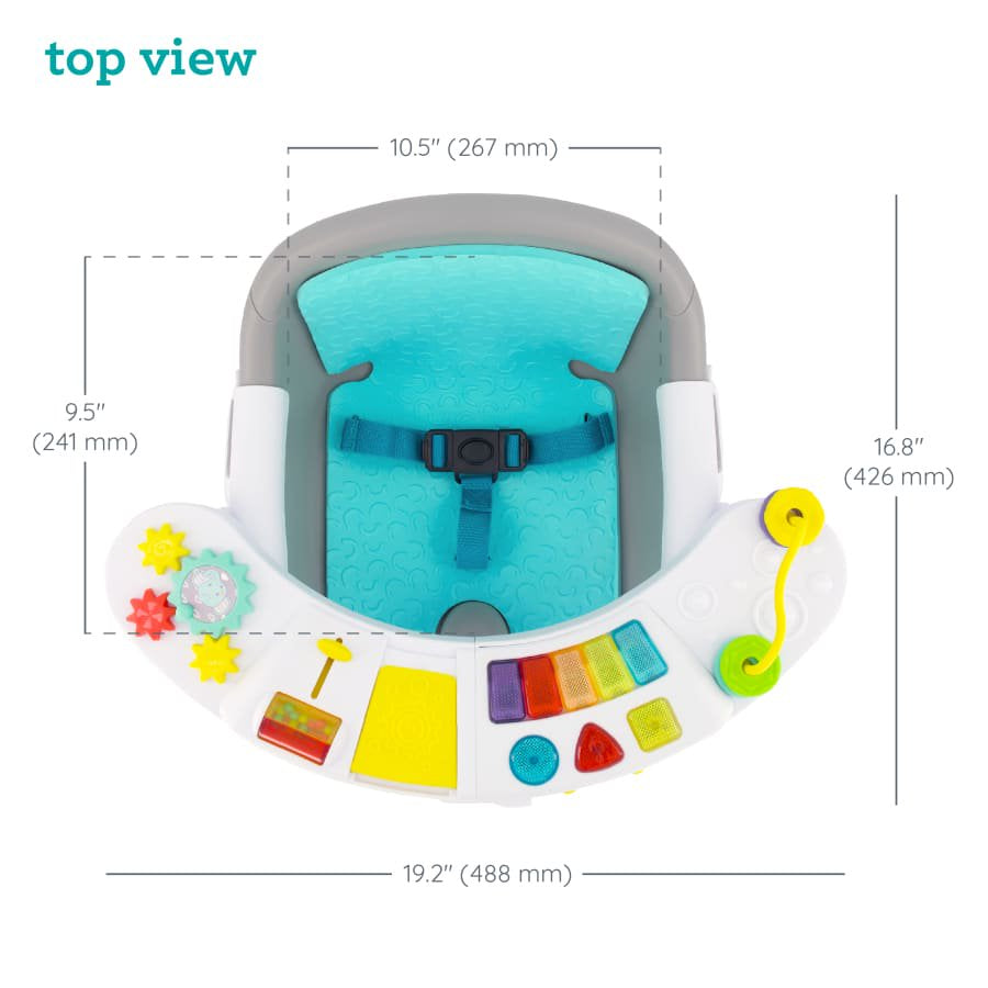 Infantino Music & Lights 3-In-1 Discovery Seat and Booster for Babies and Toddlers, 4-48 Months, Teal