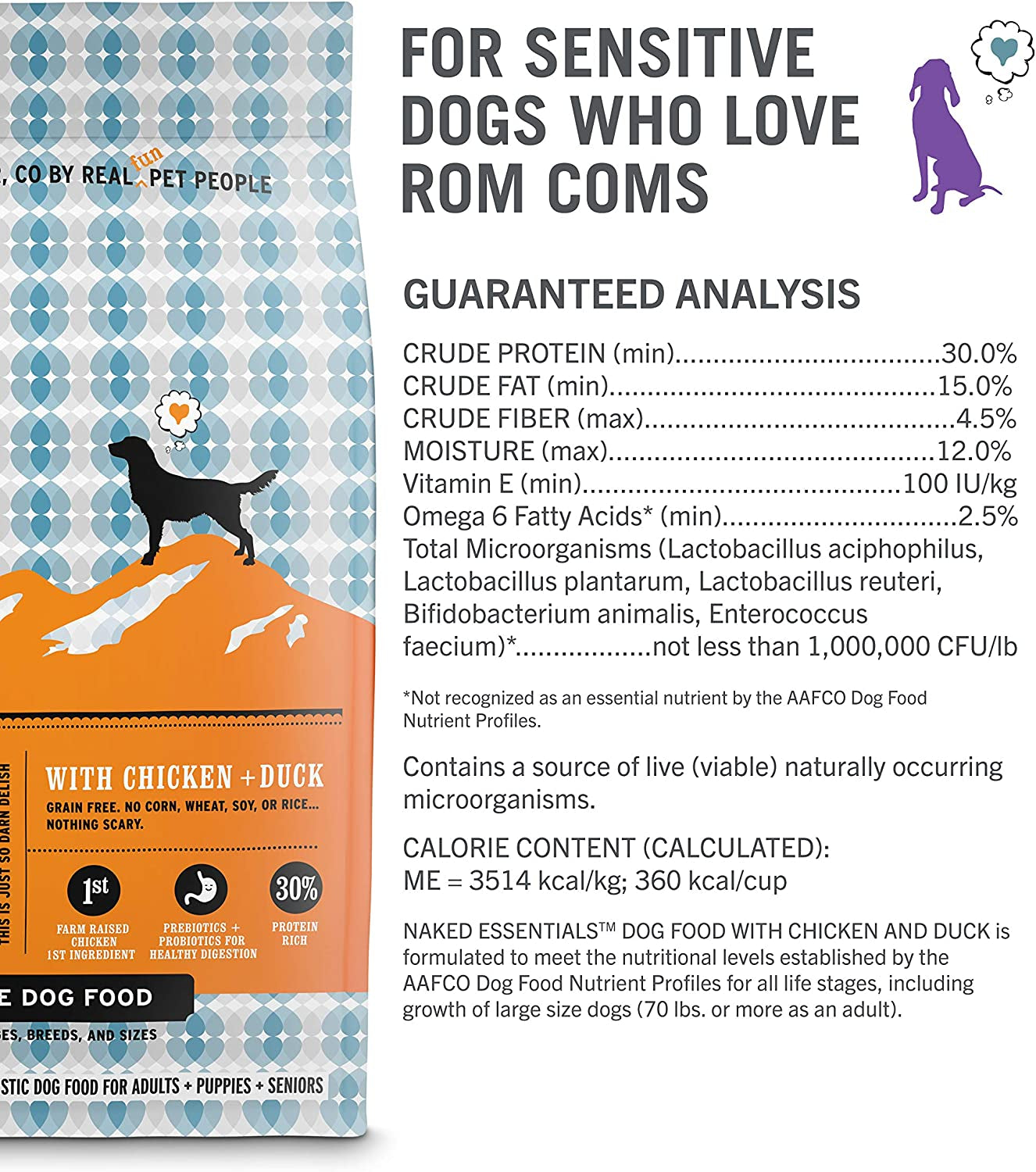 "I and Love and You" Naked Essentials Dry Dog Food - Natural Grain Free Kibble for Large and Small Dogs with Prebiotics & Probiotics (Variety of Flavors)