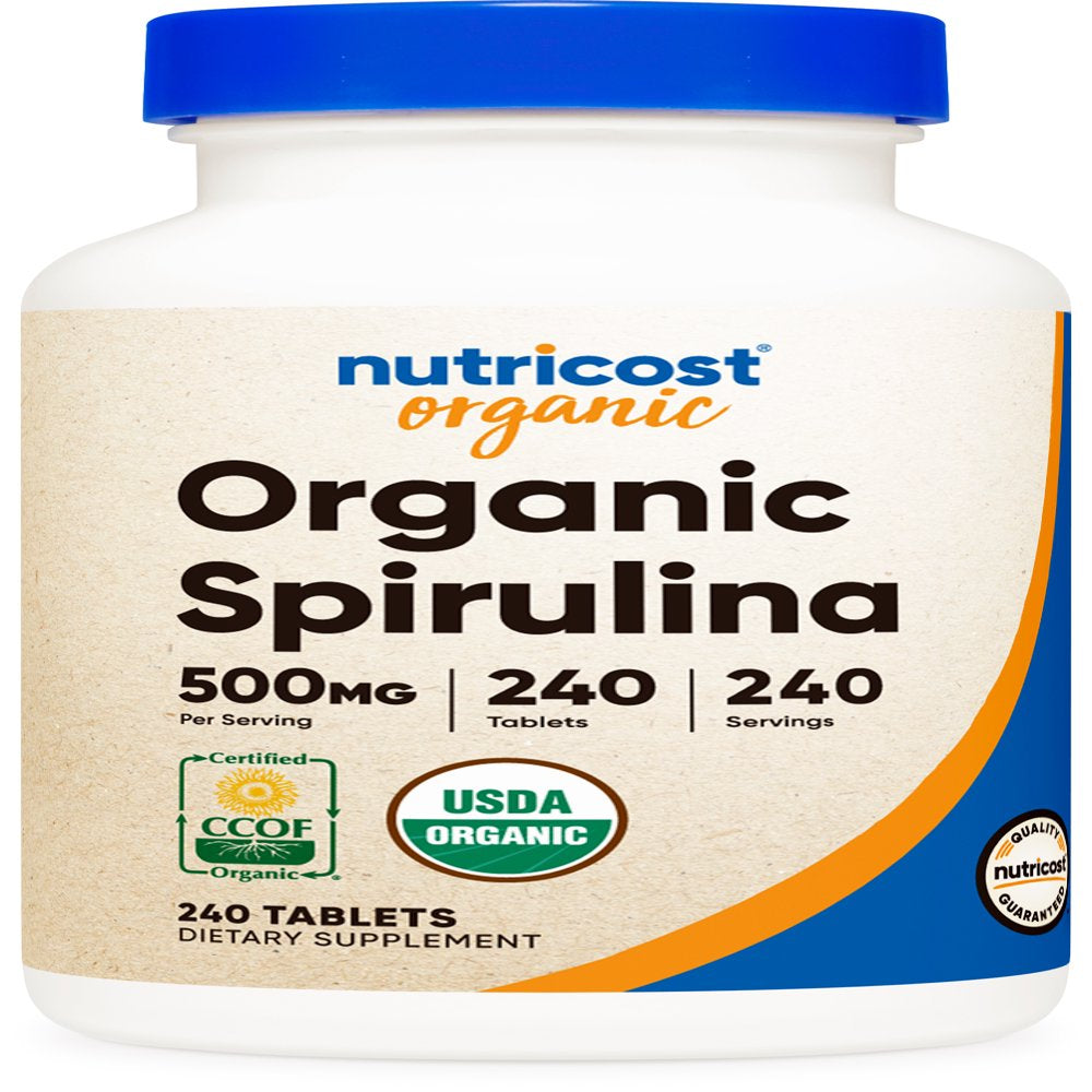 Nutricost Organic Spirulina 500Mg, 240 Tablets - Gluten Free, Non-Gmo, Supplement