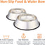 Amazon Basics Stainless Steel Pet Dog Water and Food Bowl, Set of 2 (11 X 3 Inches)