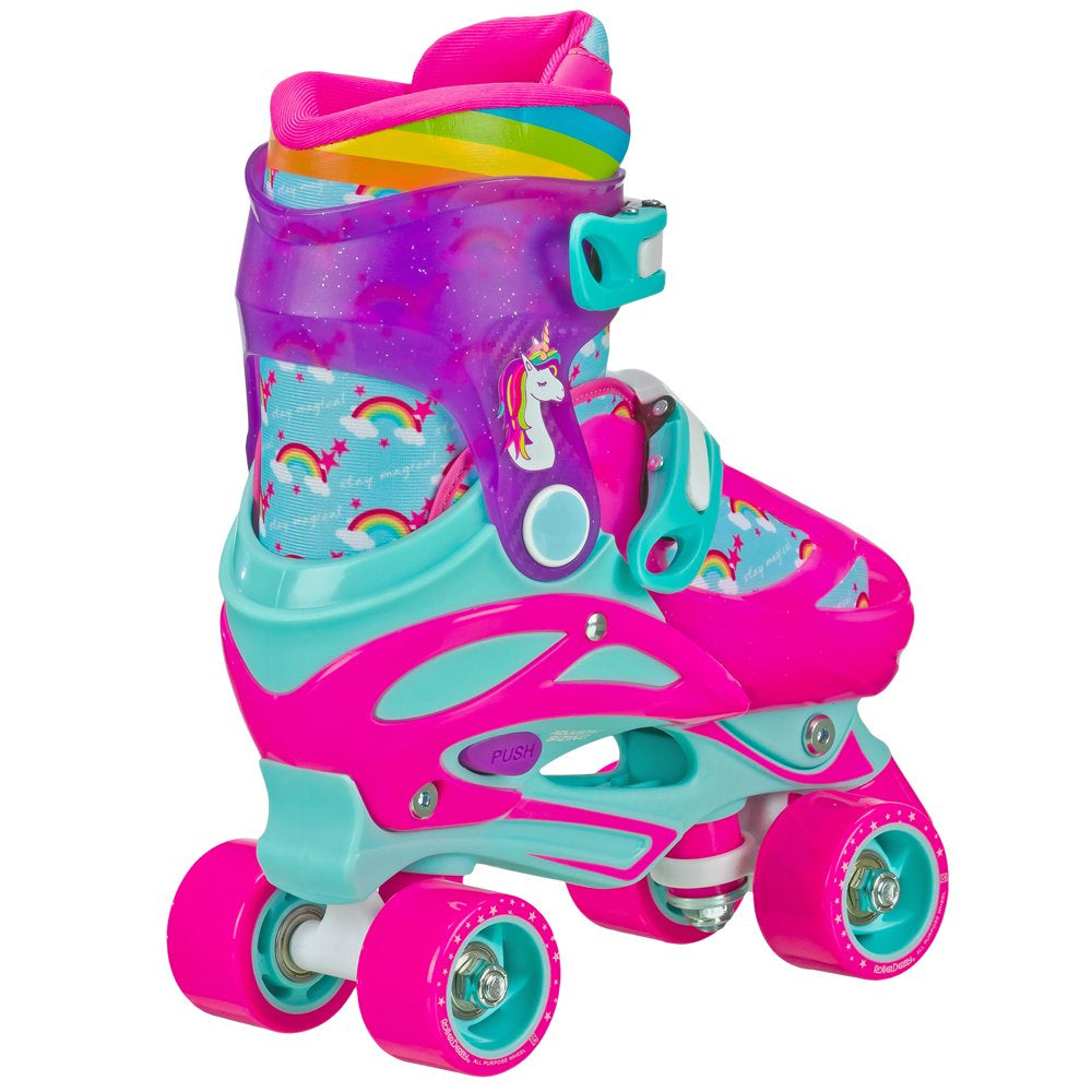 Roller Derby Sprinter Girl'S 2-In-1 Quad Roller and Inline Skates Combo, Unicorn (Size 12-2)
