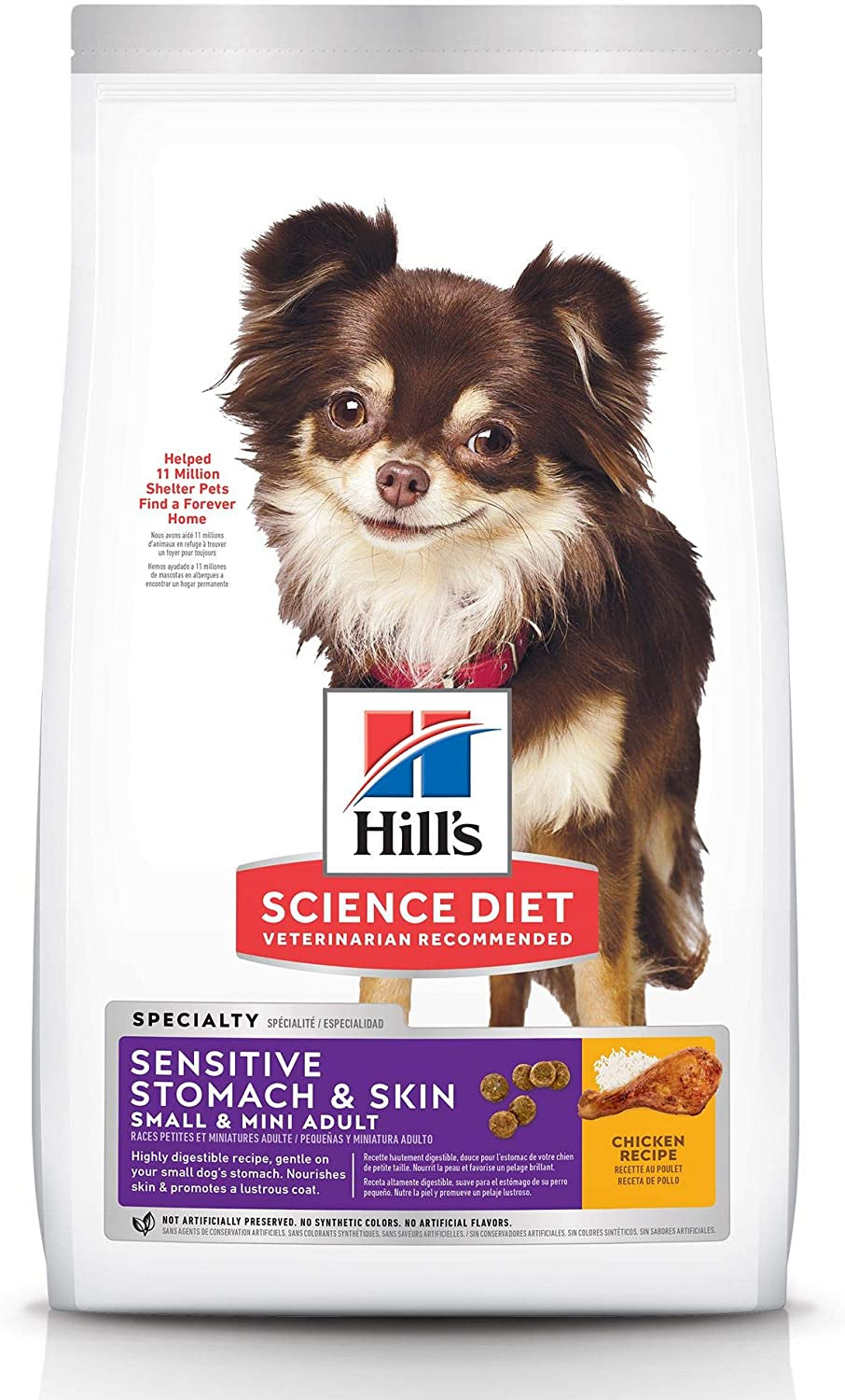 Hill'S Science Diet Dry Dog Food, Adult, Small & Mini Breeds, Sensitive Stomach & Skin, Chicken Recipe, 15 Lb Bag