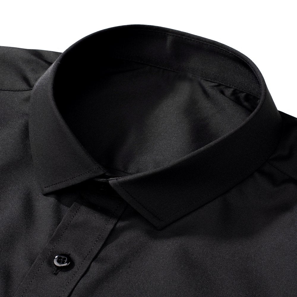 Alimens & Gentle Men'S Casual Long Sleeve Cotton Stretch Shirts Wrinkle-Free Regular Fit