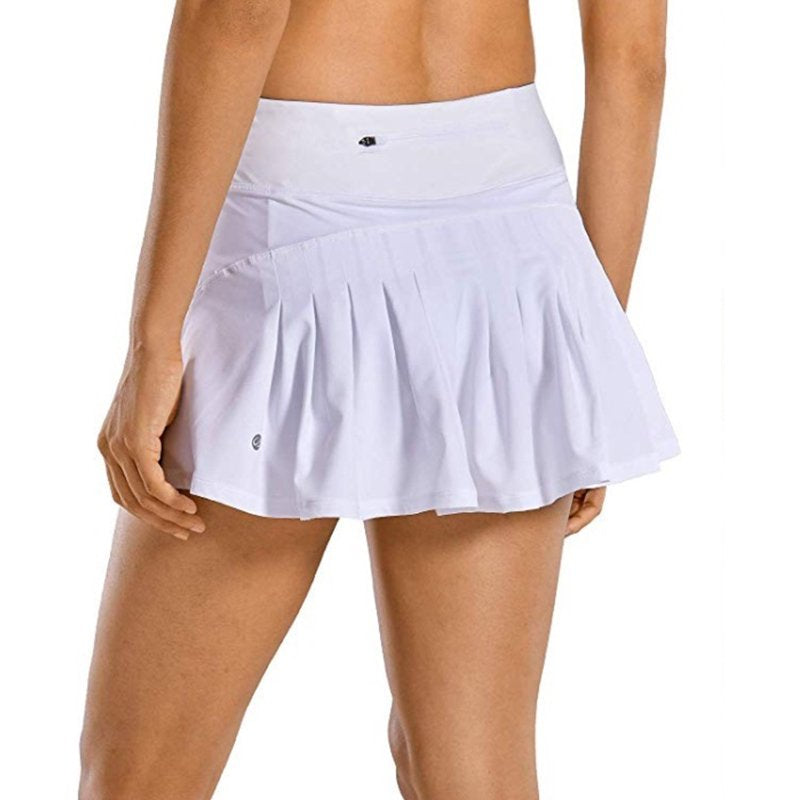 Women'S Athletic Tennis Golf Skirts Mid-Waisted Pleated Shorts with Pocket