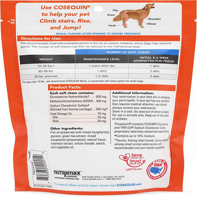 Cosequin Maximum Strength Joint Health Supplement with MSM and Omega-3S Fish Oil Treatment for Dogs