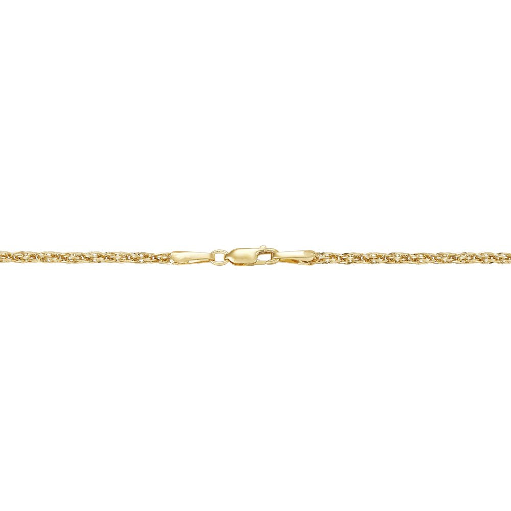 Brilliance Fine Jewelry 10K Yellow Gold Hollow Infinity 2.45MM Rope Chain, 18"