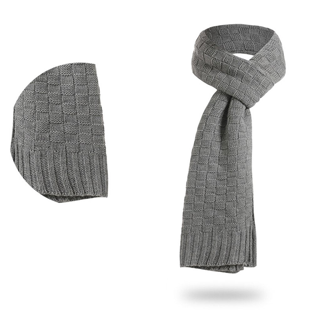 Winter Hats Scarf for Men Windproof Knitted Warm Men'S Scaves and Beanie Hat Themal Gloves Set with Woolen Yarn Lined