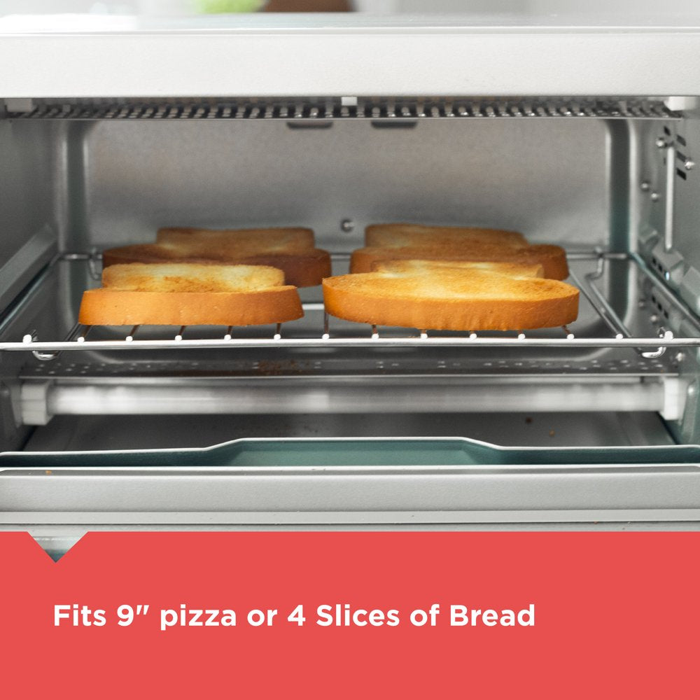 BLACK+DECKER Crisp ‘N Bake Air Fry 4-Slice Toaster Oven, Silver & Black, TO1787SS
