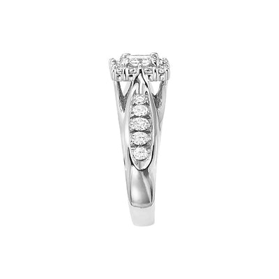 1/2 Carat T.W. Certified Genuine Princess-Cut Diamond "Melody" 10KT White Gold Women'S Engagement Ring