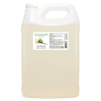Tea Tree Essential Oil - 128 Fl Oz (1 Gallon) Plastic Bottle W/ Cap - 100% Pure Essential Oil by Greenhealth