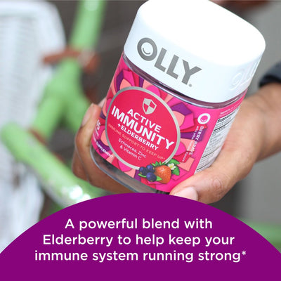 OLLY Immunity Gummy, Immune Support, Elderberry, Zinc, Vitamin C, 45 Ct