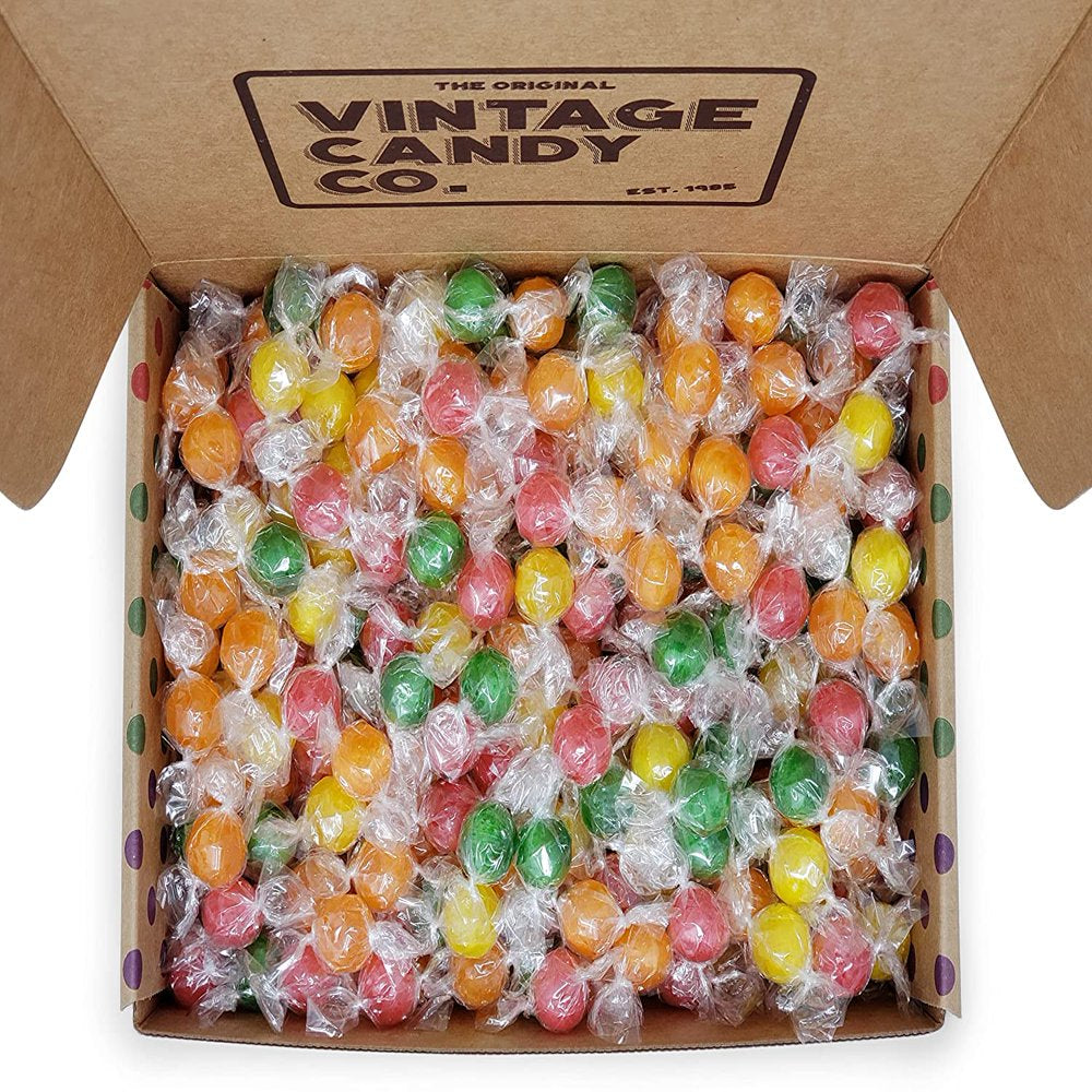 Vintage Candy Co. Old Fashioned Hard Candy Flavors, Bulk - Individually Wrapped Nostalgia Candies Variety for Parties, Snacking, Women, Men, Girls and Boys, 64 Oz (Sour Balls)