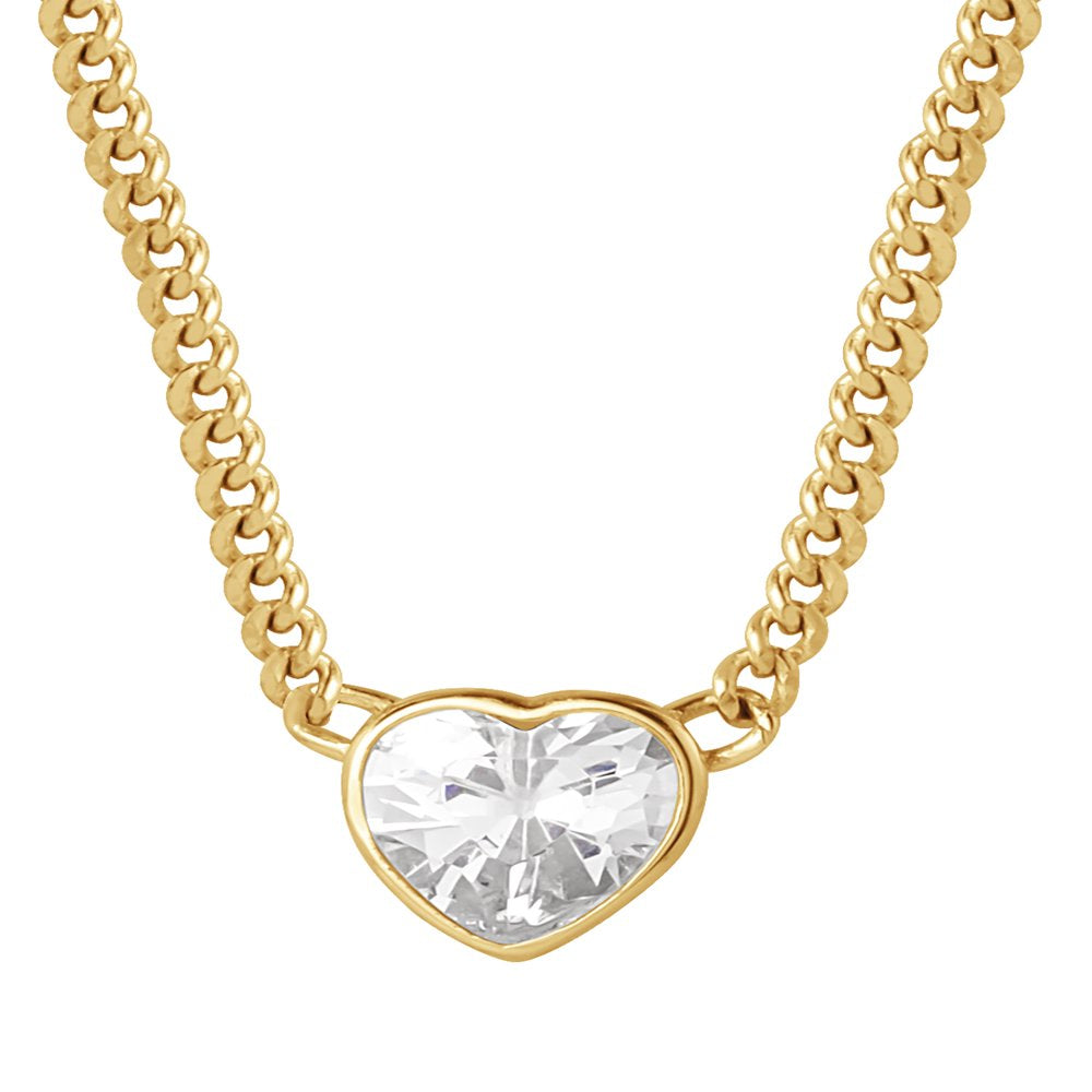 Brilliance Fine Jewelry Women'S CZ Yellow Gold Plated Sterling Silver Heart and Butterfly Necklace Set, 18"