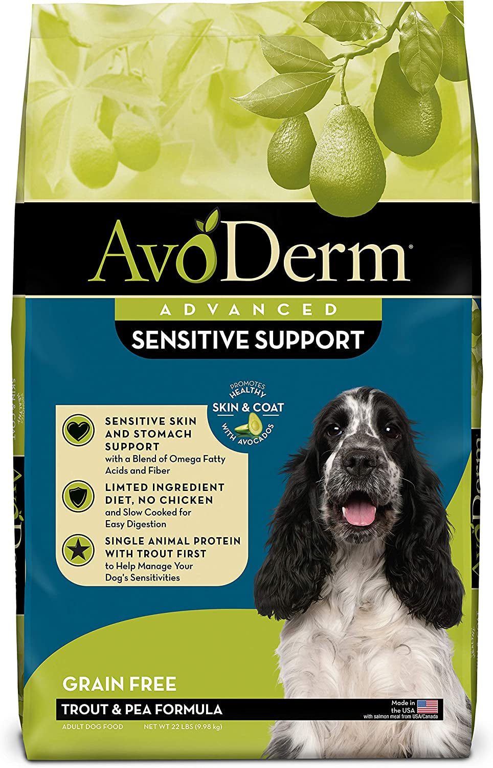Avoderm Natural Advanced Sensitive Support Trout & Pea Formula Dry Dog Food 22 Lb
