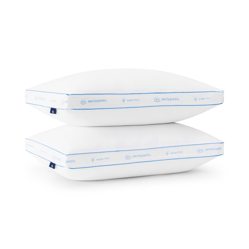 Sertapedic Super Firm Pillow, Standard/Queen, 2 Pack