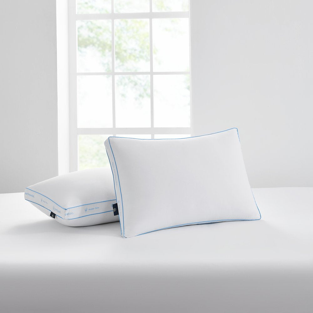 Sertapedic Super Firm Pillow, Standard/Queen, 2 Pack