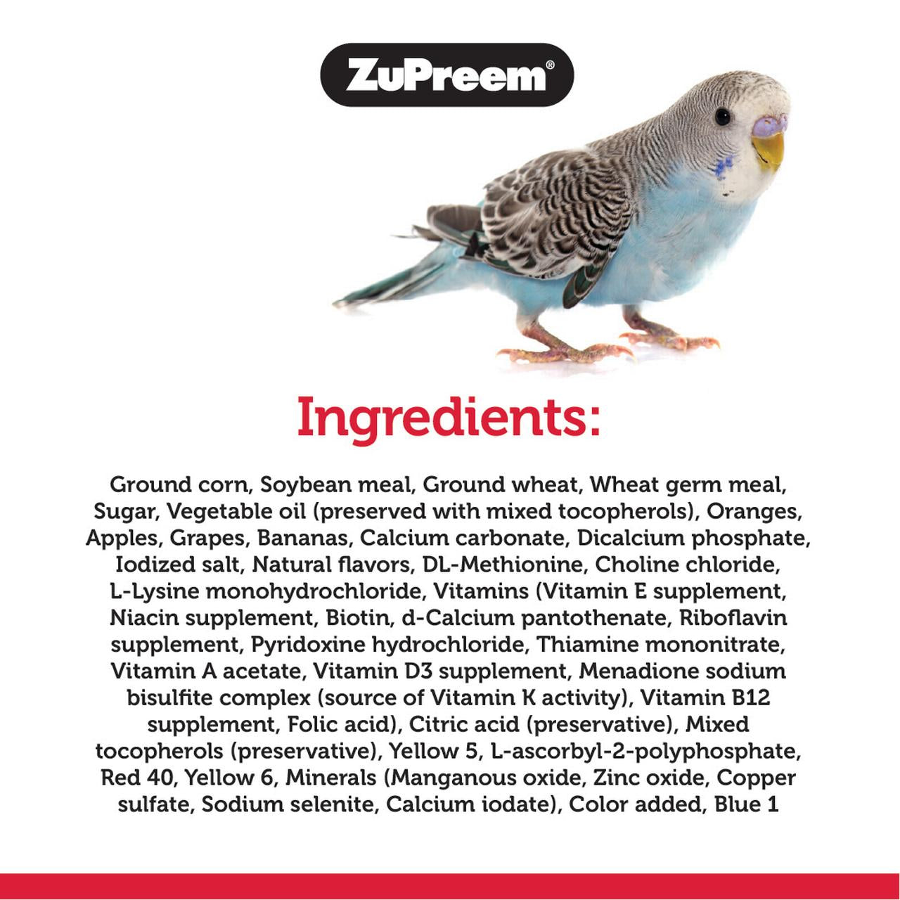 Zupreem® Fruitblend® Flavor with Natural Flavors | Daily Bird Food for Small Birds | 2 Lb