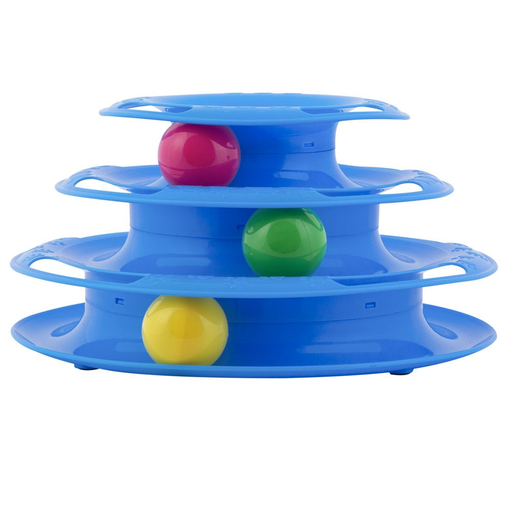 Vibrant Life Triple Chase 3 Tier Tower Interactive Ball Toy for Cats and Kittens