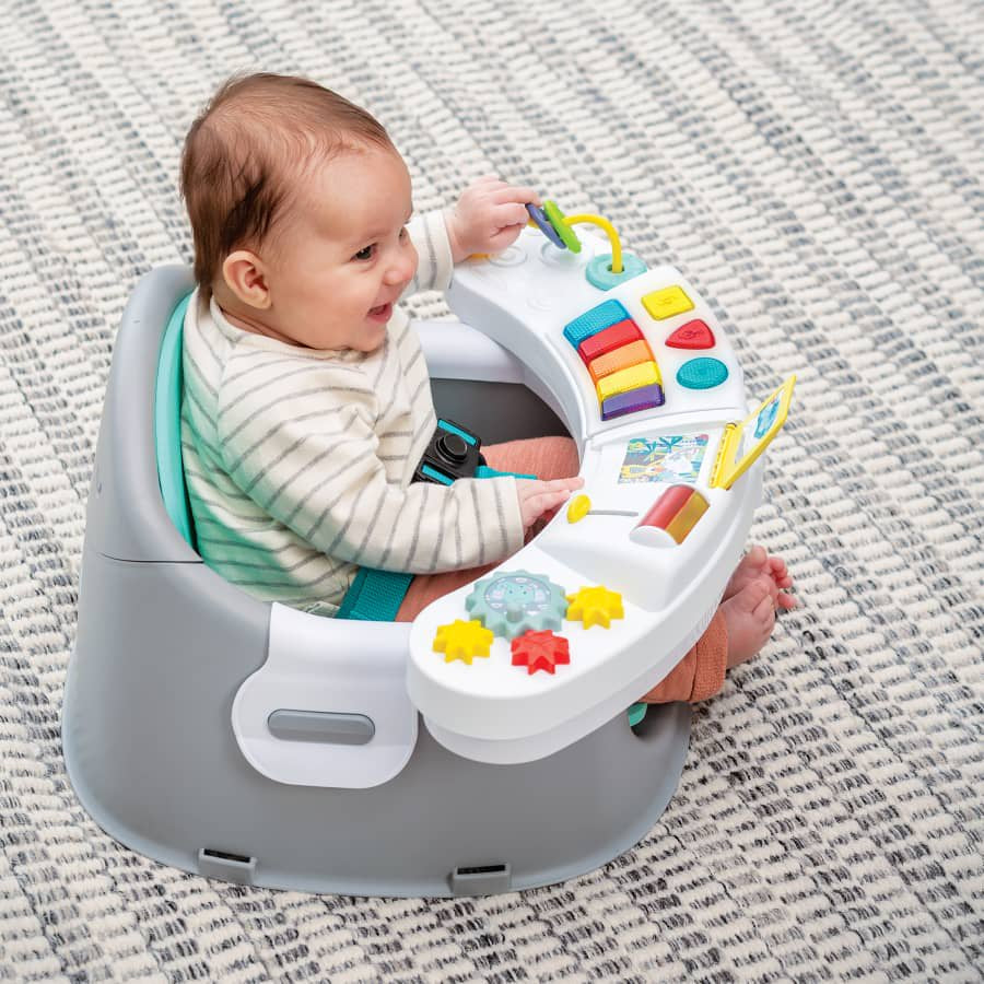 Infantino Music & Lights 3-In-1 Discovery Seat and Booster for Babies and Toddlers, 4-48 Months, Teal