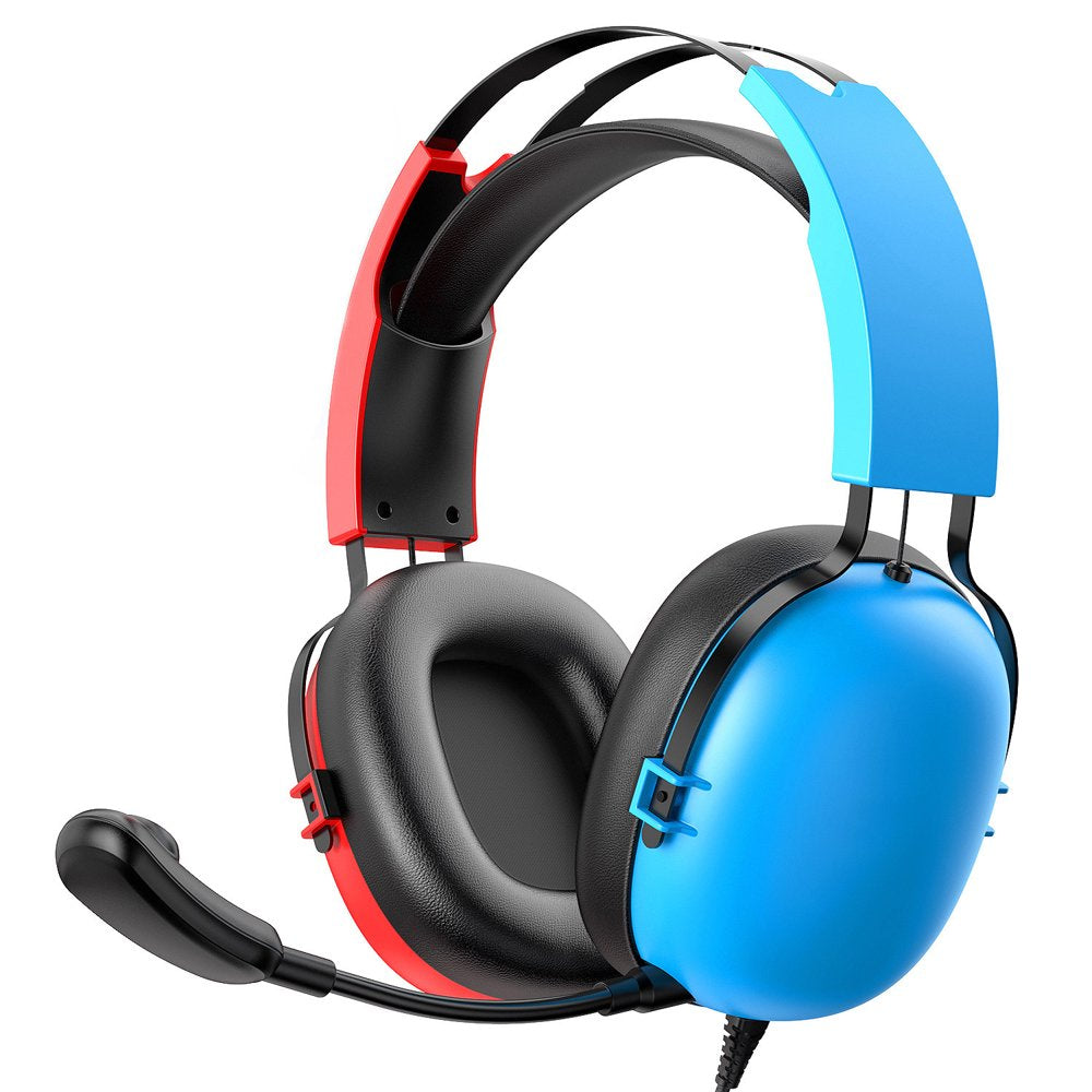 Gaming Headset for Nintendo Switch, Xbox Headset with Noise Cancelling Microphone, Comfortable Wearing, Compatible with Nintendo Switch, PC, PS4, PS5, Xbox One, Xbox Series X/S, Red & Blue