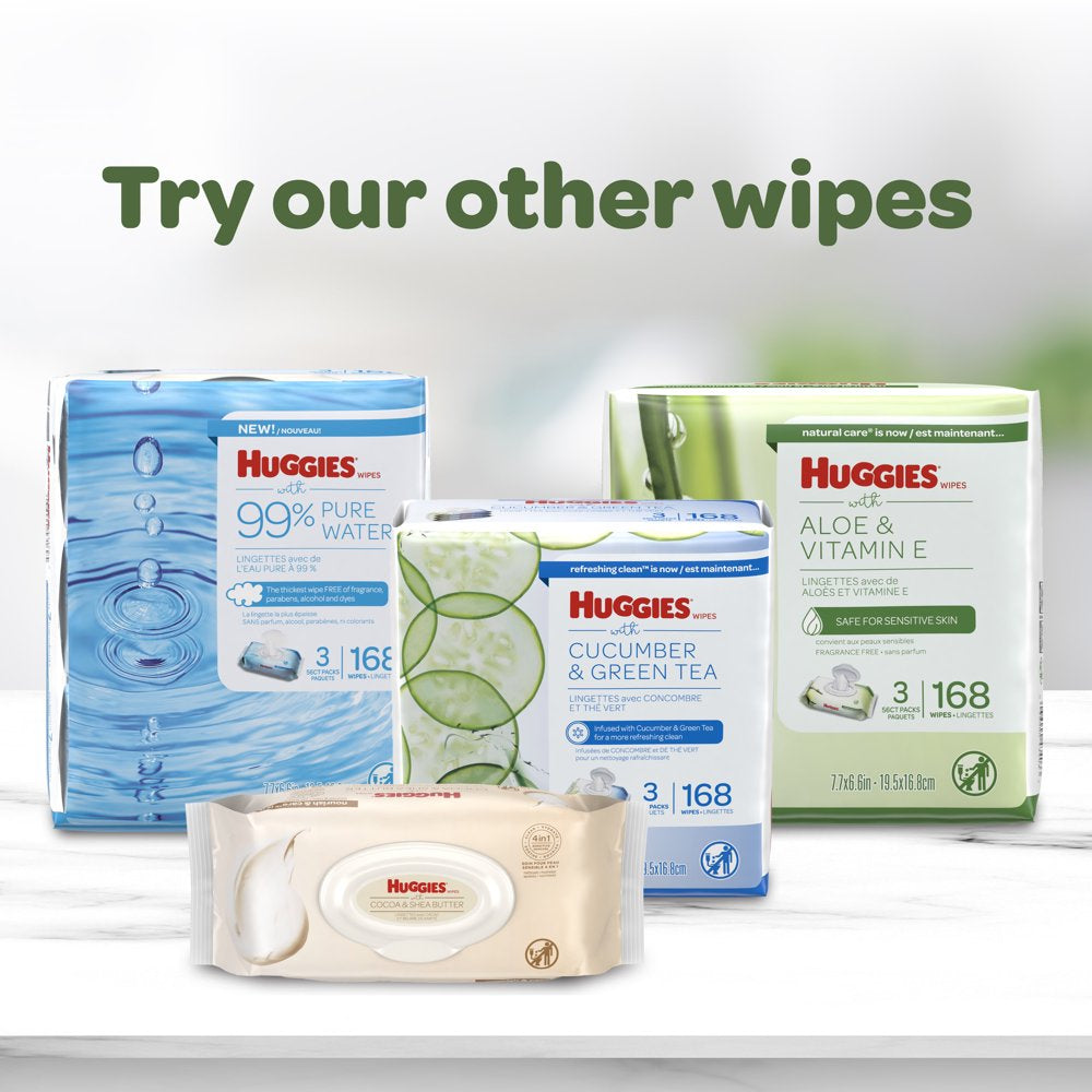 Huggies Aloe & Vitamin E Wipes, Unscented, 3 Pack, 168 Total Ct (Select for More Options)