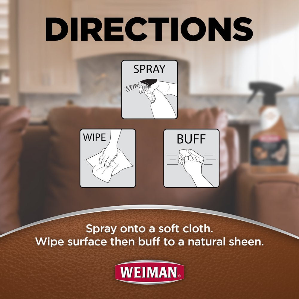 Weiman Leather Cleaner and Conditioner for Sofa, Couch, Purse, Bags, Saddles 22 Oz - 2 Pack