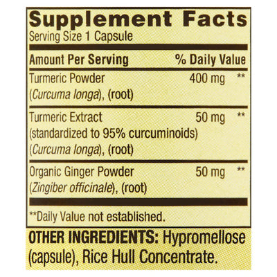 Spring Valley Turmeric Curcumin with Ginger Powder Dietary Supplement, 500 Mg, 90 Count