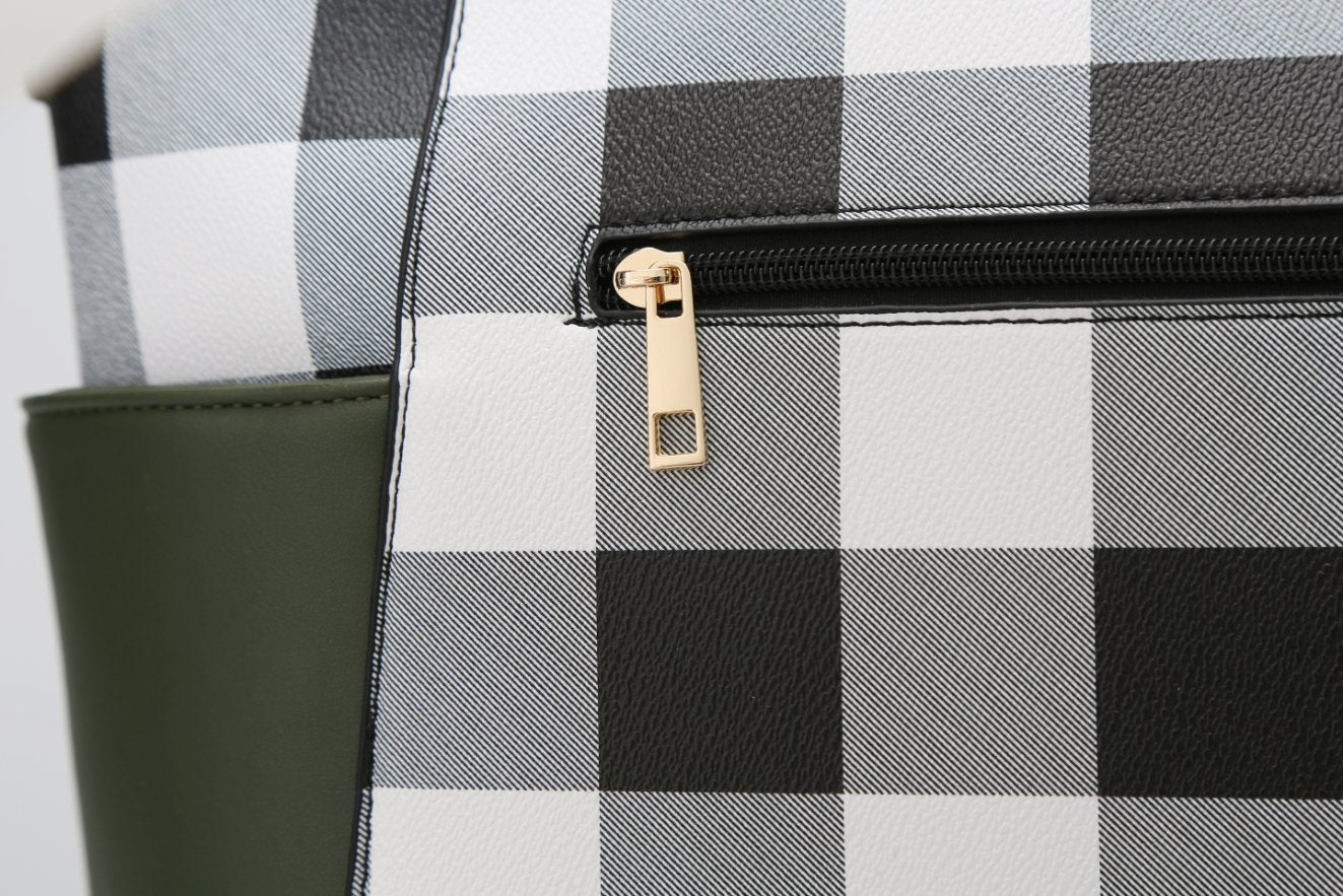 MKF Collection Bonita Checker Tote Bag & Wallet Set for Women’S, Top-Handle Vegan Leather Shoulder Handbag Purse - Red
