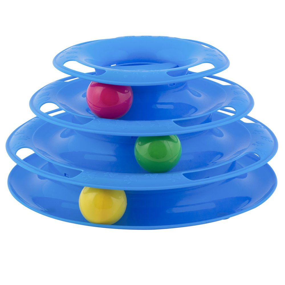 Vibrant Life Triple Chase 3 Tier Tower Interactive Ball Toy for Cats and Kittens