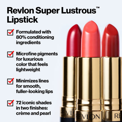 Revlon Super Lustrous Lipstick, Cream Finish, High Impact Lipcolor with Moisturizing Creamy Formula, Infused with Vitamin E and Avocado Oil, 755 Bare It All, 755 Bare It All, 0.15 Oz