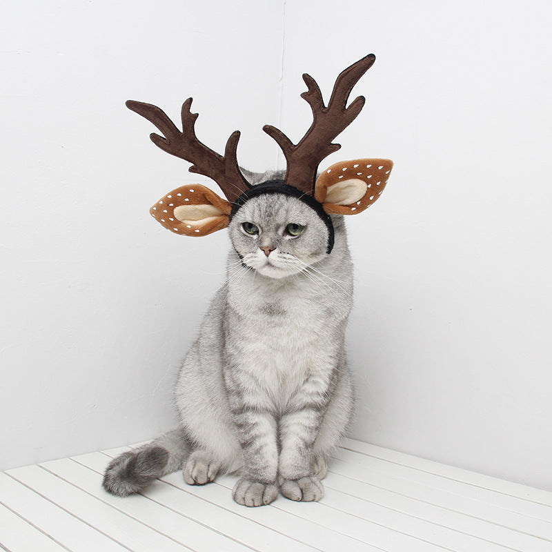Cute Plush Pet Christmas Antler Headband