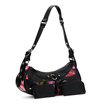 No Boundaries Women'S Contemporary Hobo Handbag, Blurred Floral