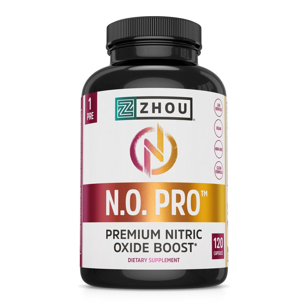 Zhou Nutrition N.O PRO, Nitric Oxide with Beet Root Pre-Workout, 120 Capsules