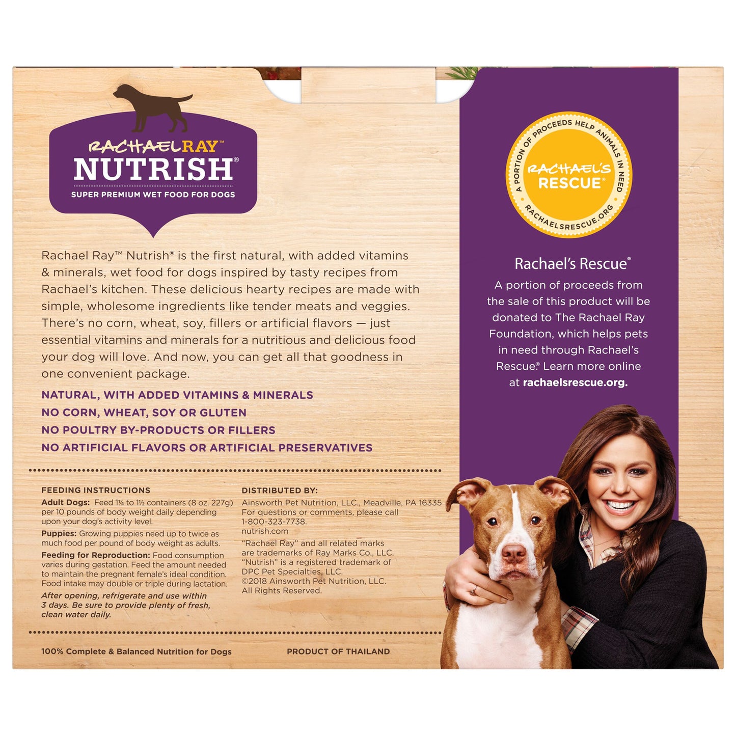 Rachael Ray Nutrish Beef & Chicken Flavor Chunk Wet Dog Food for Adult, Grain-Free, 3 Oz. Tubs (6 Count)
