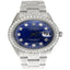 Mens Rolex 36Mm Datejust Diamond Watch Fully Iced Band Custom Blue Dial 5.10 CT.