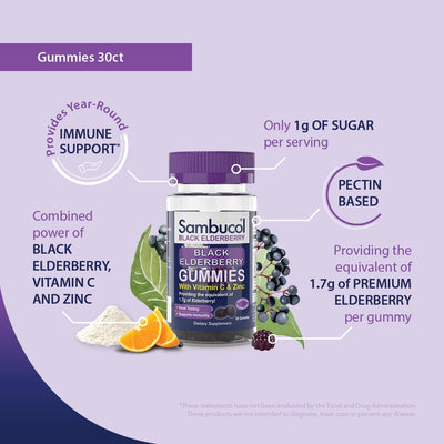 Sambucol Black Elderberry Gummies 30 Ct