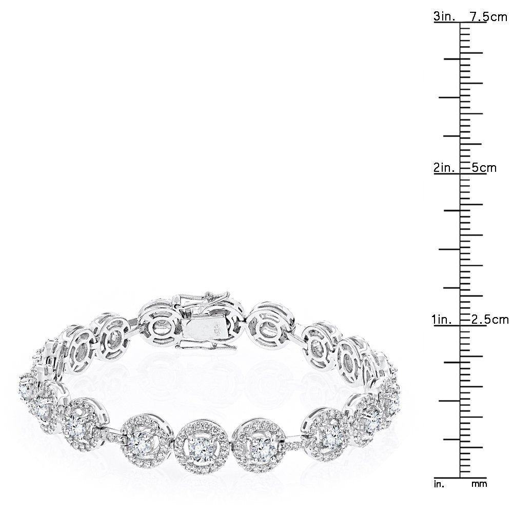 Luxurman Ladies Designer Jewelry 18K Natural 6 Ctw Diamond Bracelet for Women (White Gold)