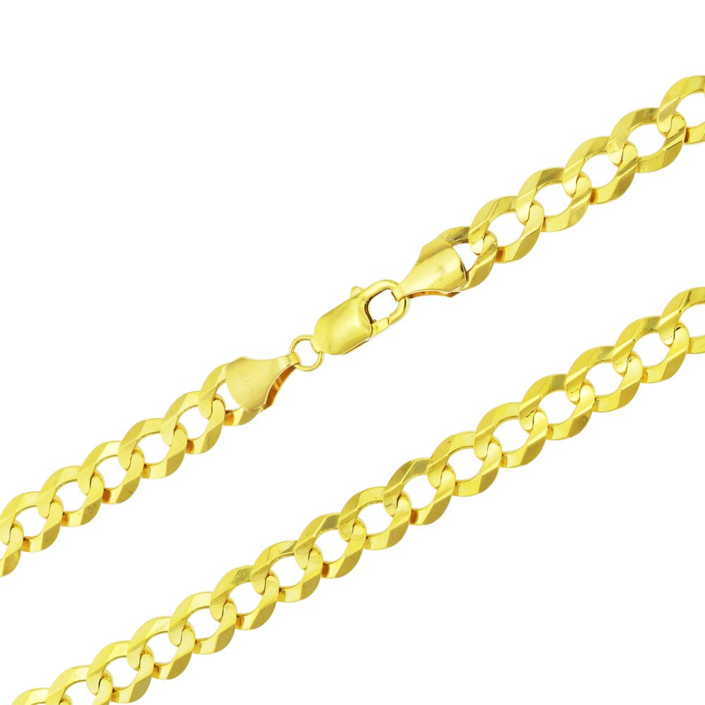 Nuragold 14K Yellow Gold 11.5Mm Solid Cuban Curb Link Chain Bracelet, Mens Jewelry Lobster Clasp 8" 8.5" 9"