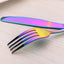 Colorful Silverware Set, 24-Piece Stainless Steel Rainbow Flatware Set, Iridescent Cutlery Utensils Set Service for 6, Mirror Polished, Dishwasher Safe(Muti-Colorful)