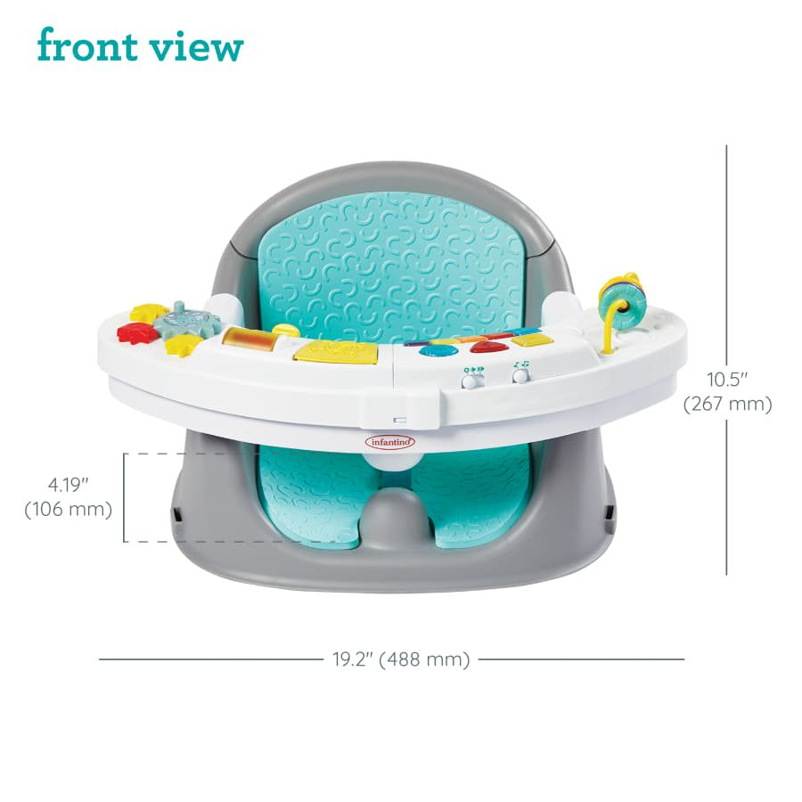 Infantino Music & Lights 3-In-1 Discovery Seat and Booster for Babies and Toddlers, 4-48 Months, Teal