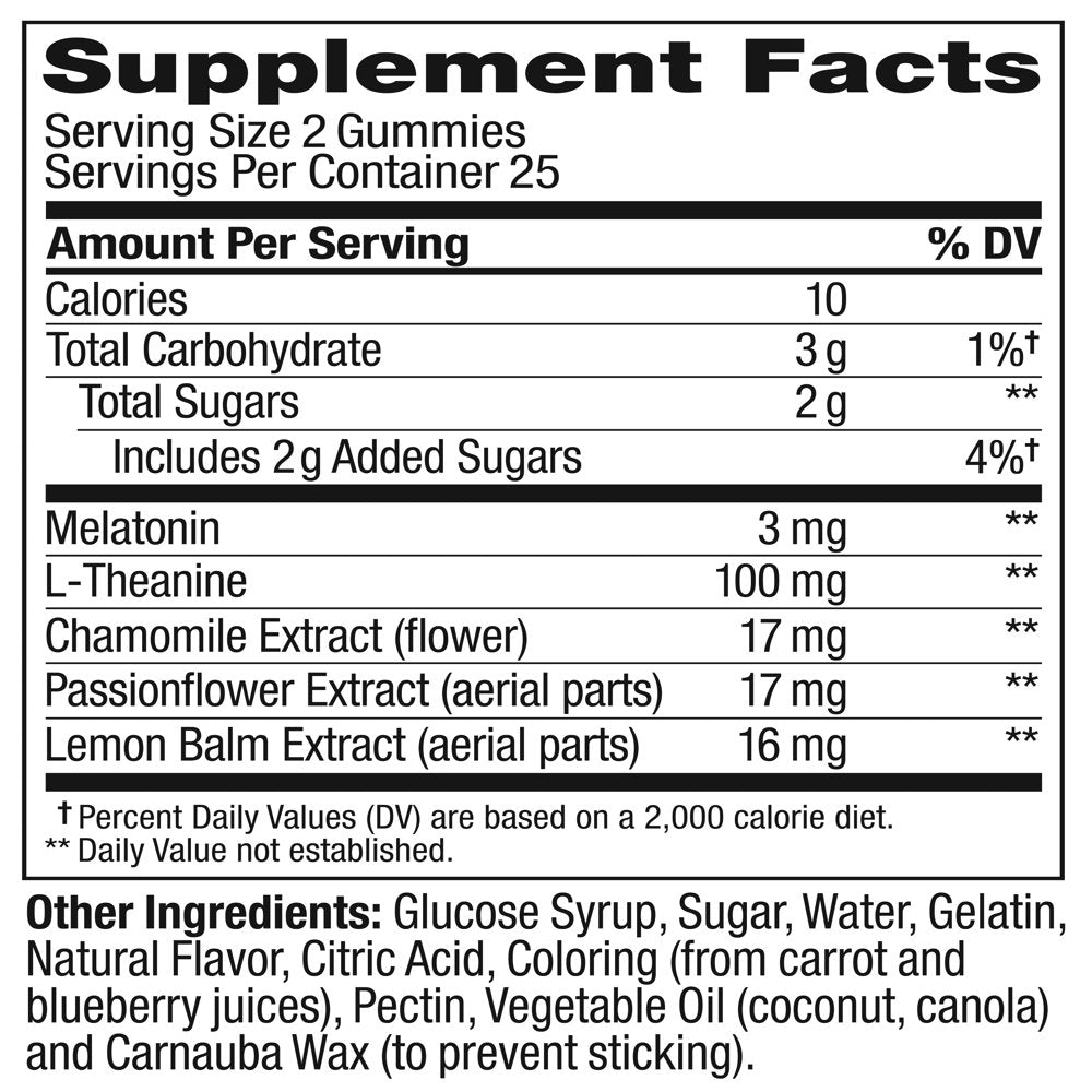 OLLY Sleep Gummy Supplement, 3Mg Melatonin, L Theanine, Chamomile, Blackberry, 50 Ct