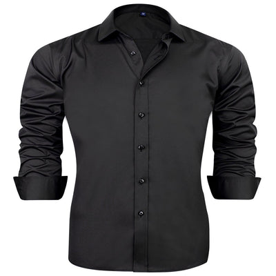 Alimens & Gentle Men'S Casual Long Sleeve Cotton Stretch Shirts Wrinkle-Free Regular Fit