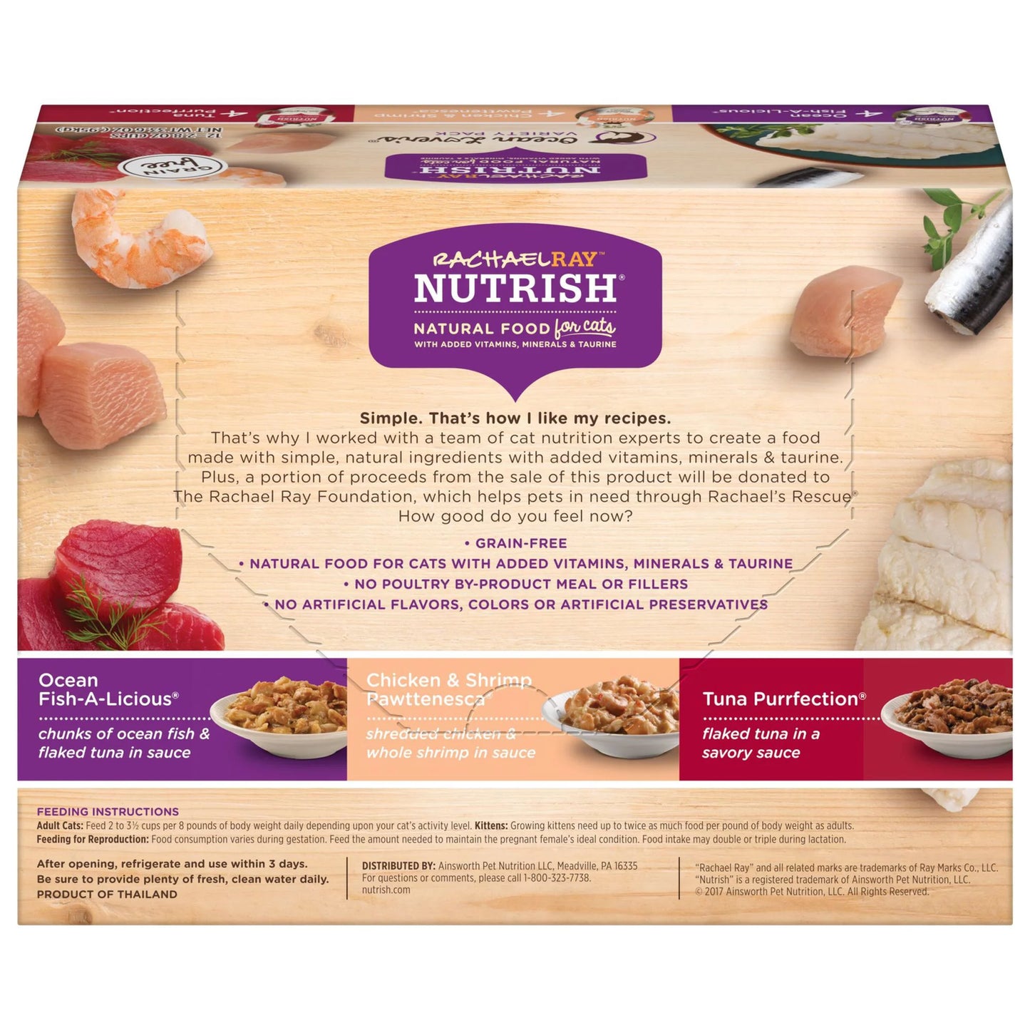 Rachael Ray Nutrish Premium Wet Cat Food, Ocean Lovers Variety Pack, Grain Free, 2.8 Oz. Tub, Pack of 12