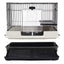 Large Deluxe 43” 4-Story Indoor Outdoor Rabbit Bunny Guinea Pig Hutch Chinchilla Ferret Hedgehog Home Small Animal Critter Cage Slide Out Tray with Rolling Wheels